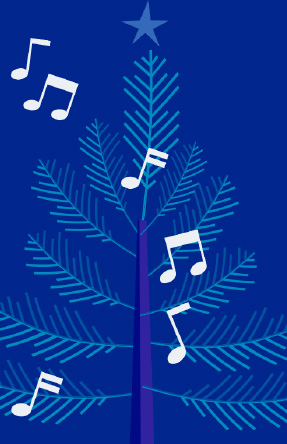 winter tree with music notes
